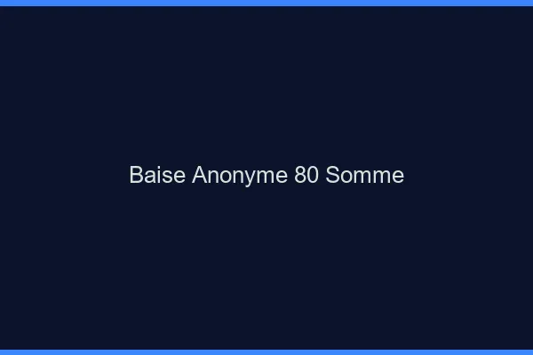 Baise Anonyme Somme