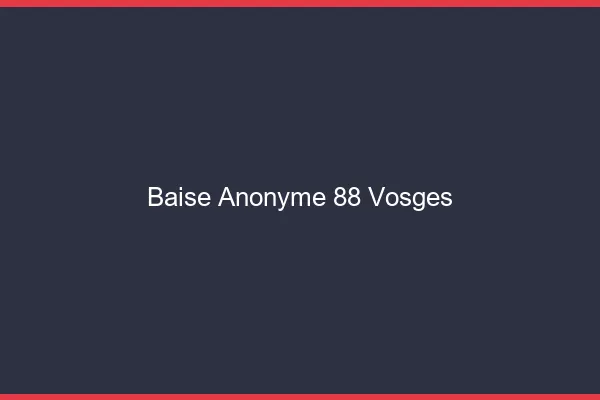 Baise Anonyme Vosges
