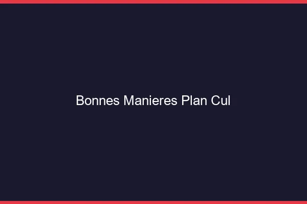 Bonnes Manières Plan Cul