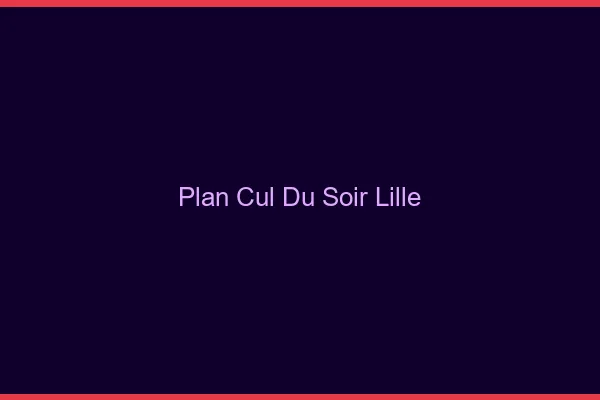 Plan Cul du SoirLille