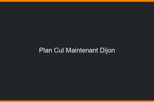 Plan Cul Maintenant Dijon