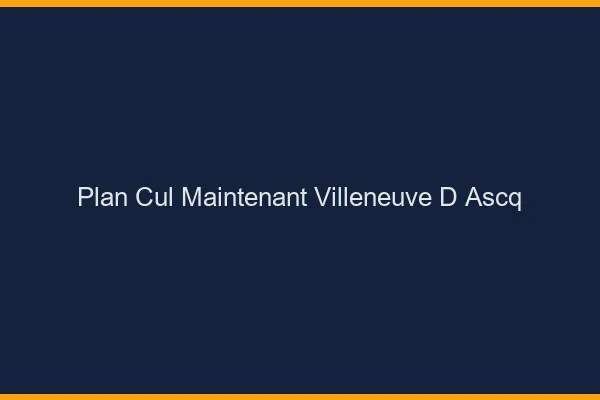 Plan Cul Maintenant Villeneuve-d'Ascq