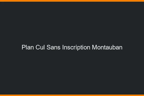 Plan Cul Sans Inscription Montauban