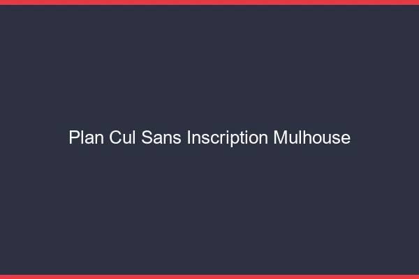 Plan Cul Sans Inscription Mulhouse