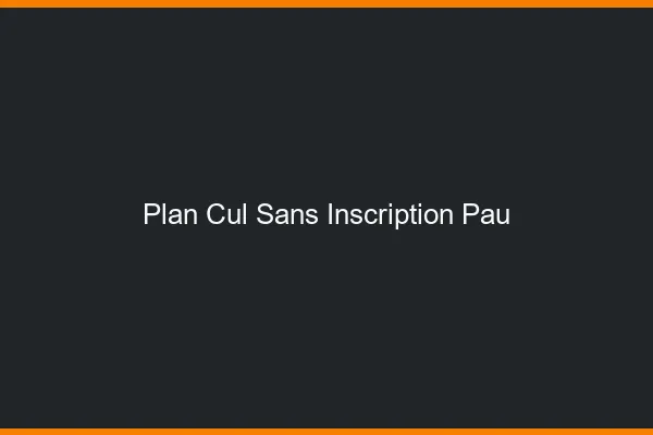 Plan Cul Sans Inscription Pau