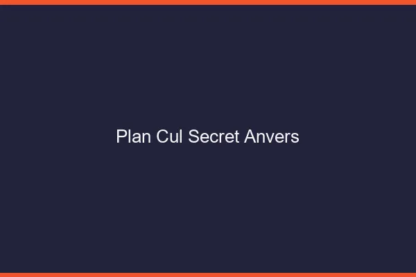 Plan Cul Secret Anvers