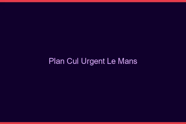 Plan Cul Urgent Le Mans