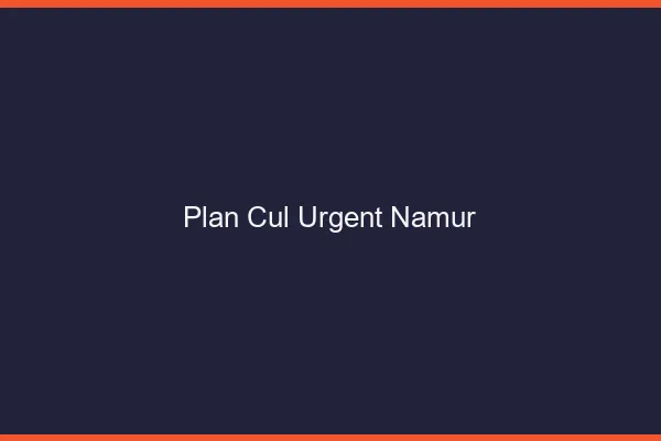 Plan Cul Urgent Namur