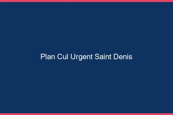 Plan Cul Urgent Saint-Denis