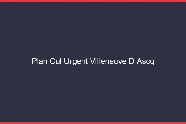 Plan Cul Urgent Villeneuve-d'Ascq