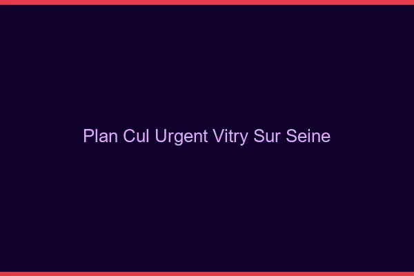 Plan Cul Urgent Vitry-sur-Seine
