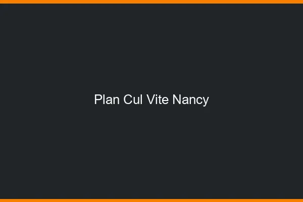 Plan Cul Vite Nancy