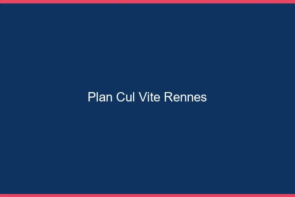 Plan Cul Vite Rennes