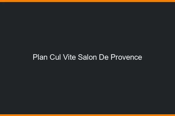 Plan Cul Vite Salon-de-Provence