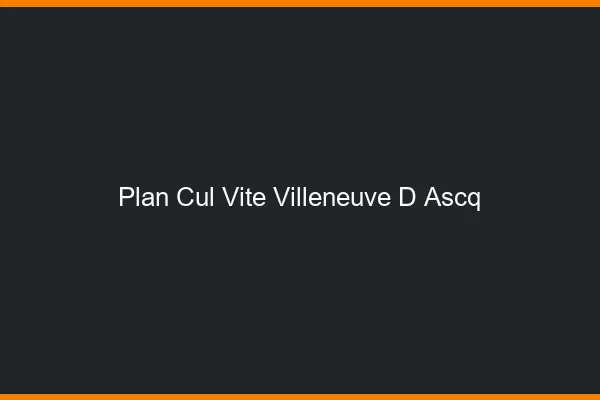 Plan Cul Vite Villeneuve-d'Ascq