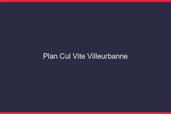 Plan Cul Vite Villeurbanne