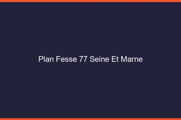Plan FesseSeine Et Marne