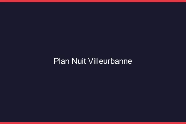 Plan Nuit Villeurbanne