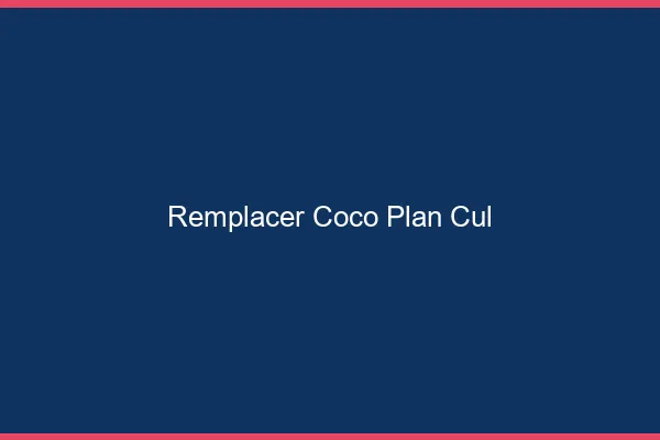 Remplacer Coco Plan Cul