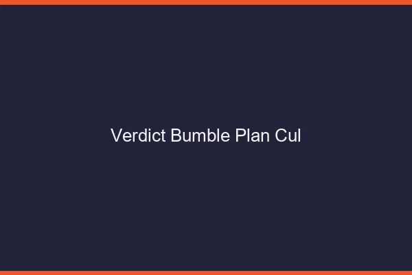 Verdict Bumble Plan Cul